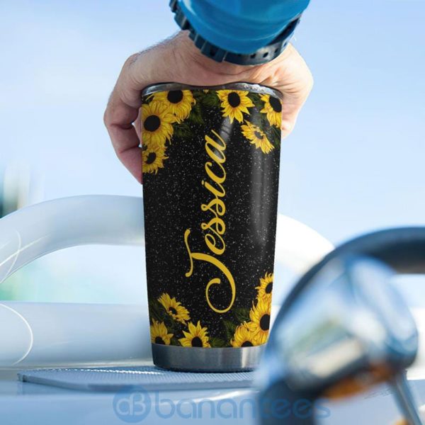 Custom Name Gift For Dad Sunflower Elephant Tumbler Product Photo