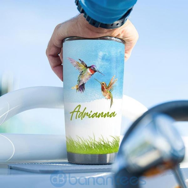 Custom Name Gift For Dad Sunflower Faith Motivation Hummingbird Tumbler Product Photo