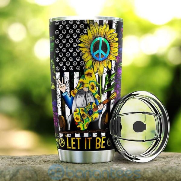 Custom Name Gift For Dad Sunflower Hippie Gnome Tumbler Product Photo
