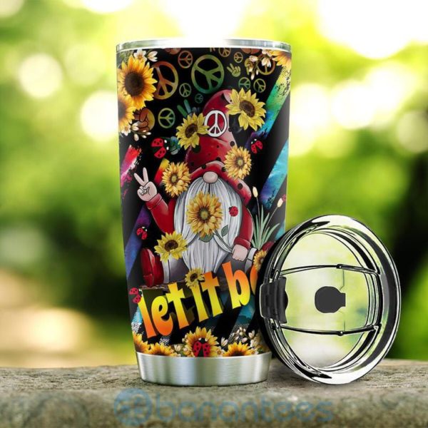 Custom Name Gift For Dad Sunflower Hippie Gnome Tumbler Product Photo