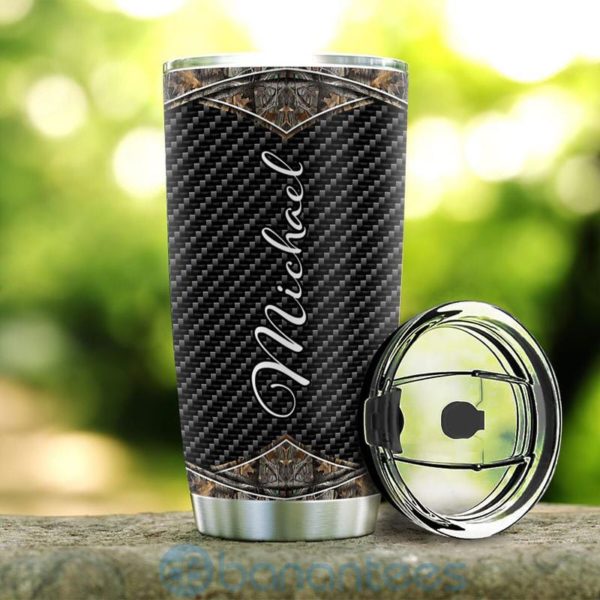 Custom Name Gift For Dad Sunflower Hunting Tumbler Product Photo