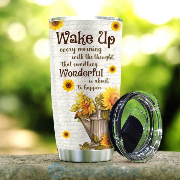 Custom Name Gift For Dad Sunflower Motivation Tumbler Product Photo
