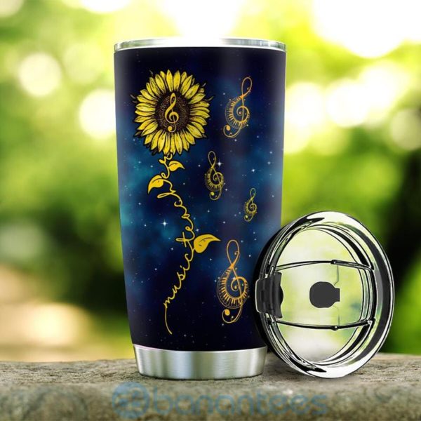 Custom Name Gift For Dad Sunflower Music Teacher Tumbler Product Photo