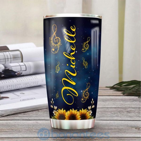 Custom Name Gift For Dad Sunflower Music Teacher Tumbler Product Photo