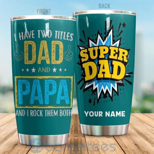 Custom Name Gift For Dad Super Dad Tumbler Product Photo