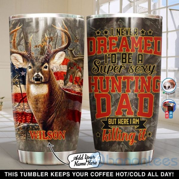 Custom Name Gift For Dad Super Sexy Hunting Dad Tumbler Product Photo
