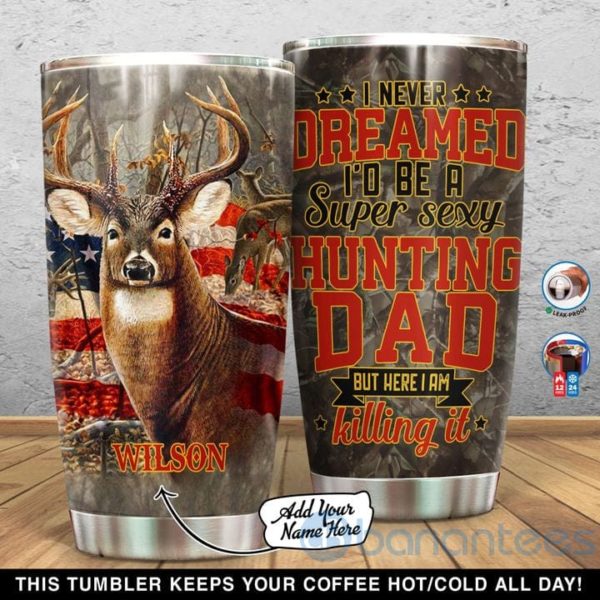 Custom Name Gift For Dad Super Sexy Hunting Dad Tumbler Product Photo