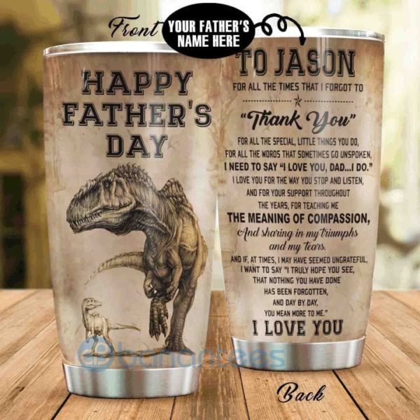 Custom Name Gift For Dad T Rex Dinosaur Dad Tumbler Product Photo