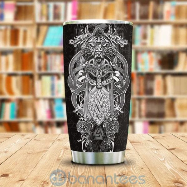 Custom Name Gift For Dad Tattoo Viking Odin Tumbler Product Photo
