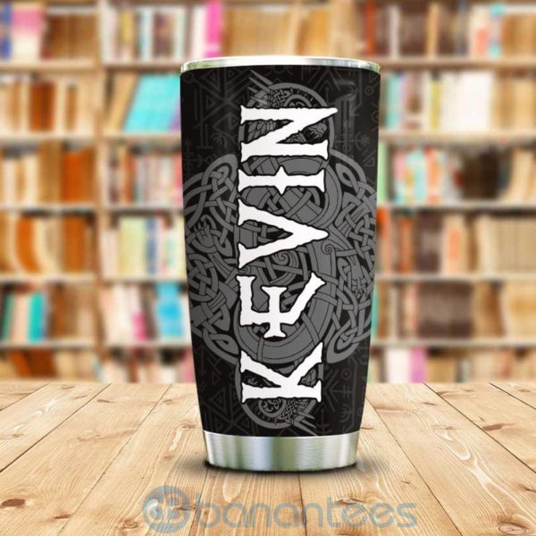 Custom Name Gift For Dad Tattoo Viking Odin Tumbler Product Photo