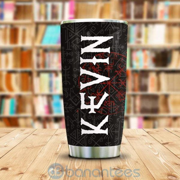 Custom Name Gift For Dad Tattoo Viking Raven Tumbler Product Photo