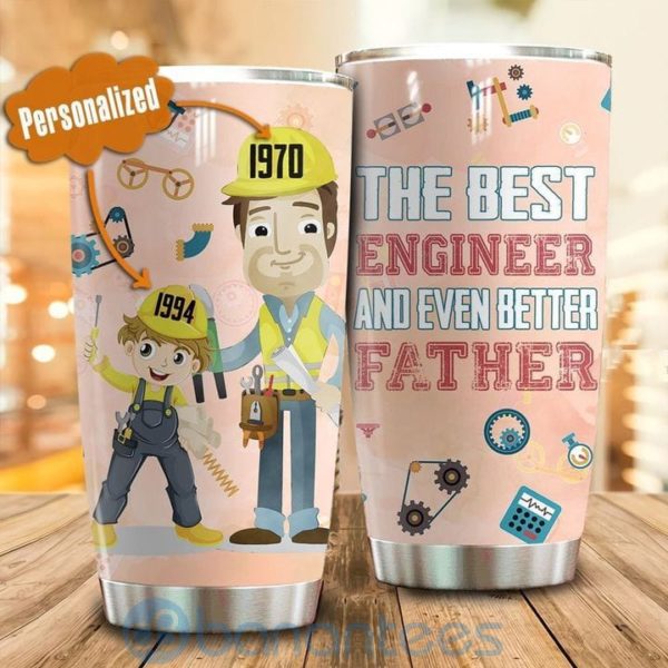 Custom Name Gift For Dad The Best Engineering And Even Better Father Tumbler Product Photo