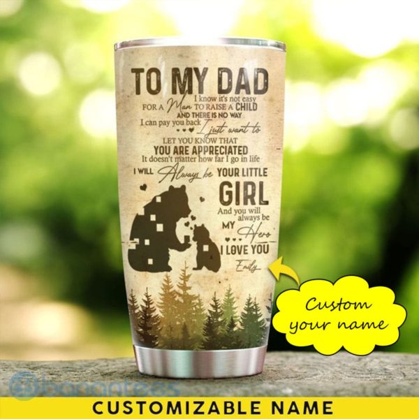 Custom Name Gift For Dad To My Dad Bear Family Tumbler Product Photo