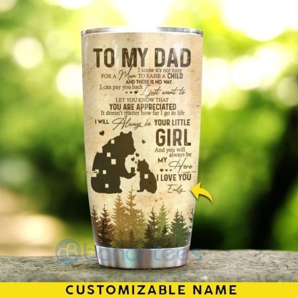 Custom Name Gift For Dad To My Dad Bear Family Tumbler Product Photo