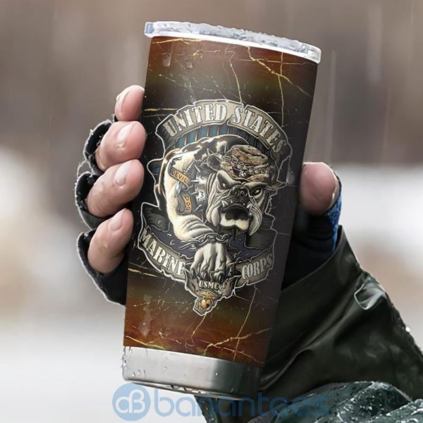 Custom Name Gift For Dad US Marine Corps Bulldog Evil Dog Tumbler Product Photo
