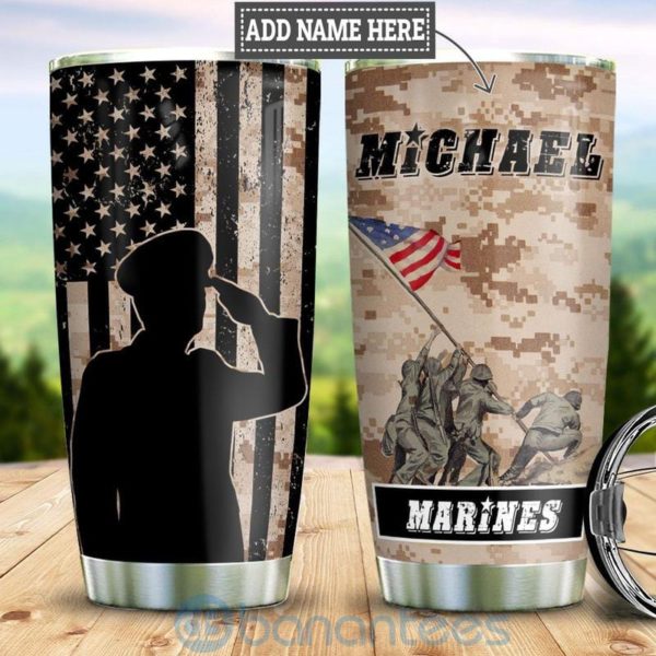 Custom Name Gift For Dad US Marine Corps Proud Tumbler Product Photo