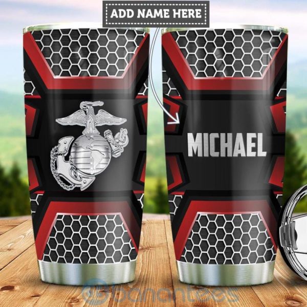 Custom Name Gift For Dad US Marine Corps Tumbler Product Photo