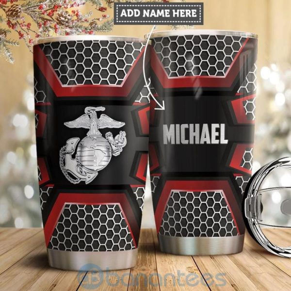 Custom Name Gift For Dad US Marine Corps Tumbler Product Photo