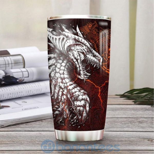 Custom Name Gift For Dad Viking Dragon Tumbler Product Photo