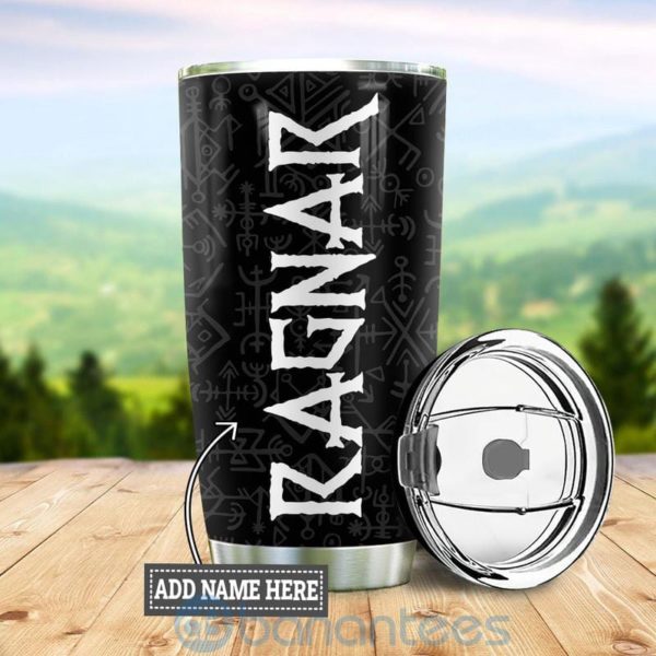 Custom Name Gift For Dad Viking Hello Darkness My Old Friend Tumbler Product Photo