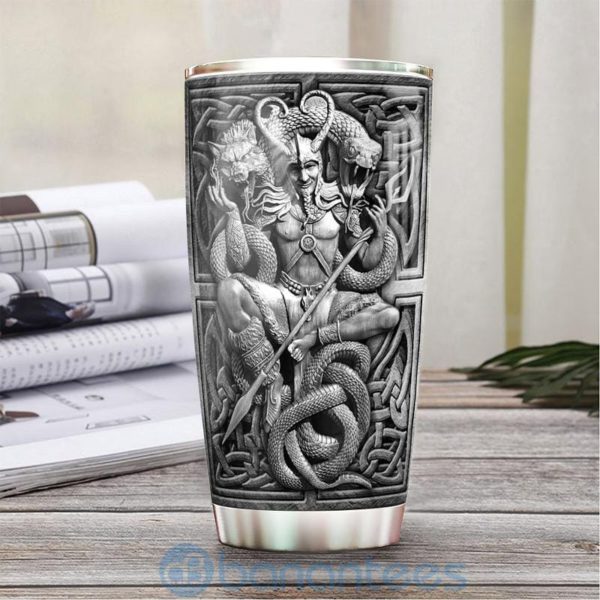 Custom Name Gift For Dad Viking Loki Tumbler Product Photo