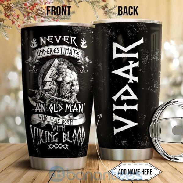 Custom Name Gift For Dad Viking Old Man Tumbler Product Photo