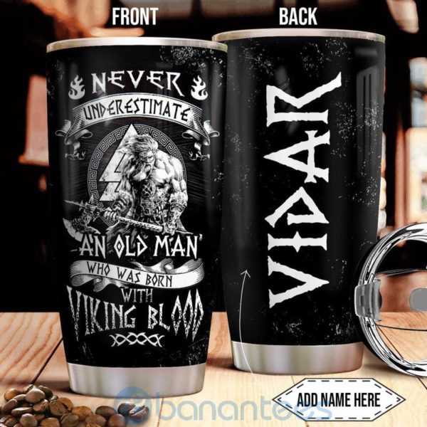 Custom Name Gift For Dad Viking Old Man Tumbler Product Photo