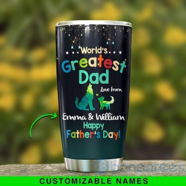 Custom Name Gift For Dad World's Greatest Dad Tumbler Product Photo