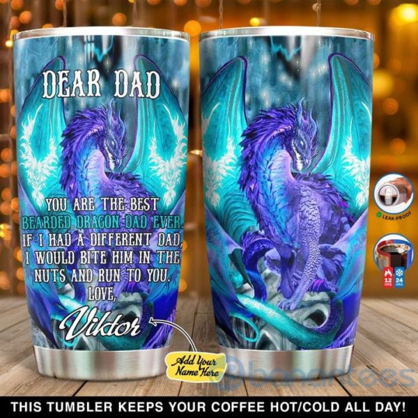 Custom Name Gift For Dad You Are The Best Bearded Dragon Dad Ever Tumbler Product Photo