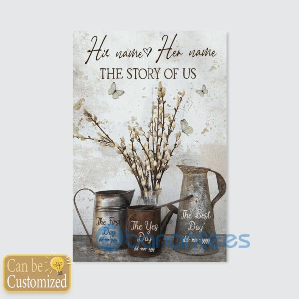 Custom Name The Story Of Us Couple Wall Art Canvas Product Photo