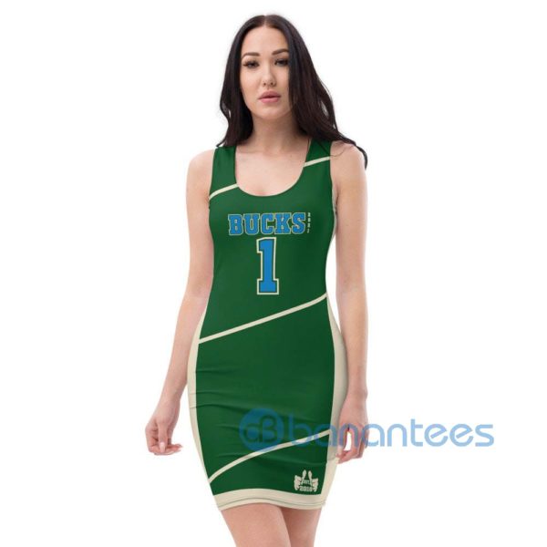 Custom Name Ultimate Bucks Themed Green Jersey Type Dress Product Photo