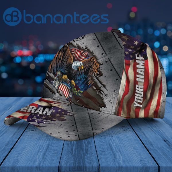 Custom Name Veteran Eagle US Flag Independent Cap Hat Product Photo