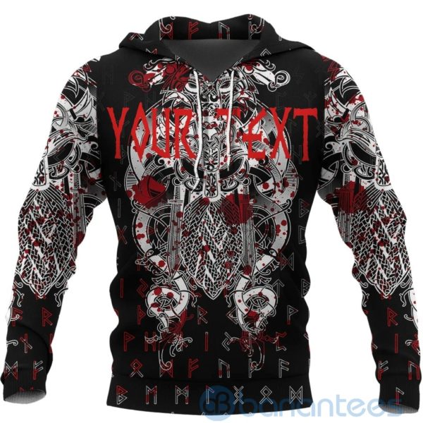 Custom Viking Fenrir & Tyr Tattoo Blood All Over Printed 3D Hoodie Product Photo