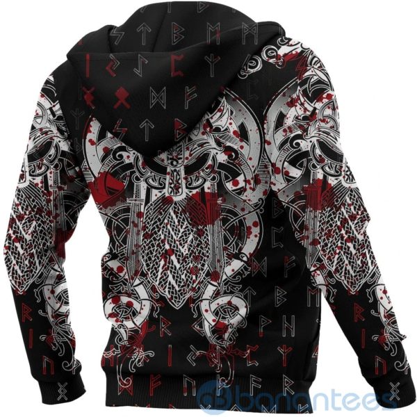Custom Viking Fenrir & Tyr Tattoo Blood All Over Printed 3D Hoodie Product Photo