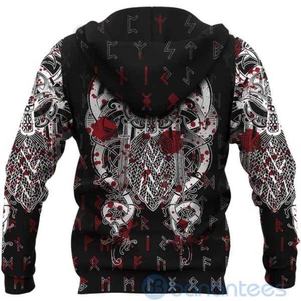 Custom Viking Fenrir & Tyr Tattoo Blood All Over Printed 3D Hoodie Product Photo