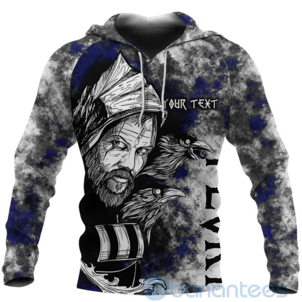 Custom Viking Floki Valknut Viking Pattern Blue All Over Printed 3D Hoodie Product Photo
