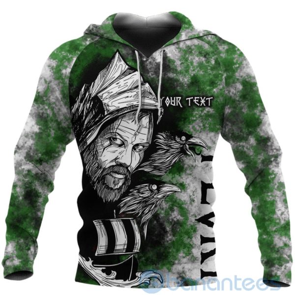 Custom Viking Floki Valknut Viking Pattern Green All Over Printed 3D Hoodie Product Photo