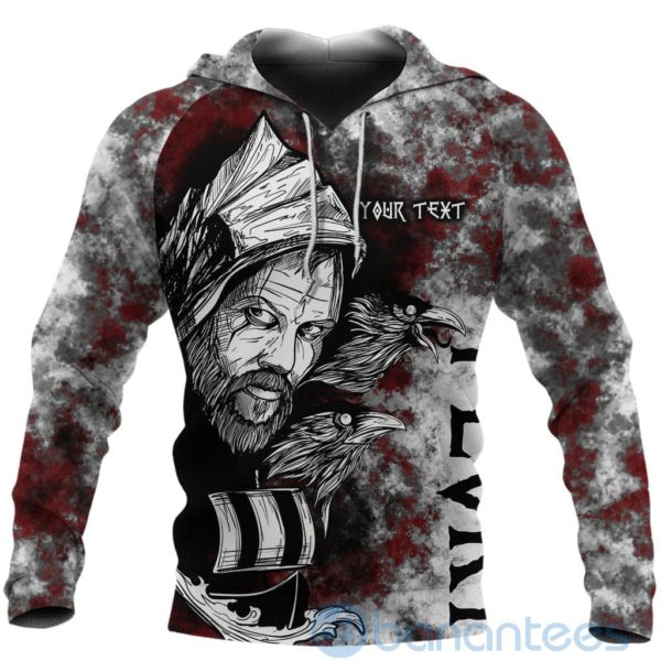 Custom Viking Floki Valknut Viking Pattern Red All Over Printed 3D Hoodie Product Photo