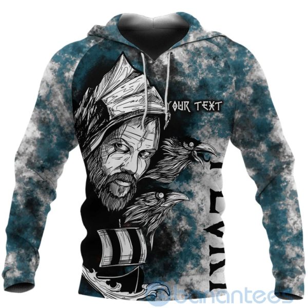 Custom Viking Floki Valknut Viking Pattern Turquoise All Over Printed 3D Hoodie Product Photo