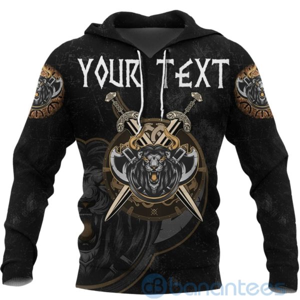 Custom Viking Lion All Over Printed 3D Hoodie Product Photo