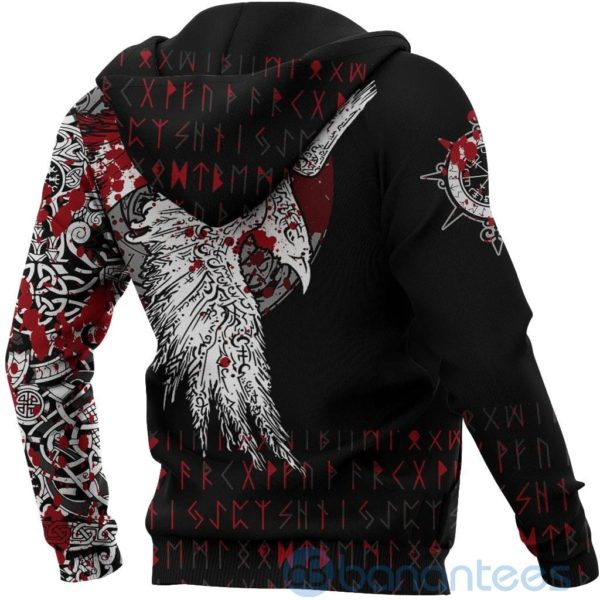 Custom Viking Mystical Raven Tattoo Blood All Over Printed 3D Hoodie Product Photo