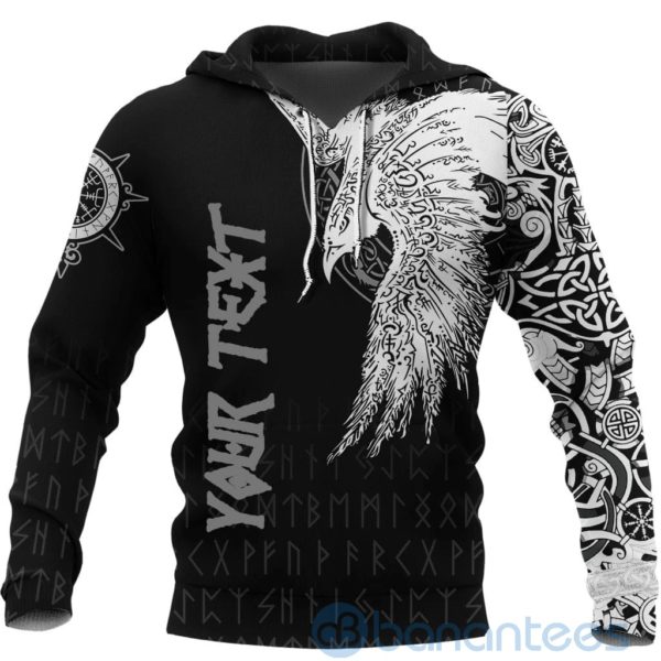 Custom Viking Mystical Raven Tattoo Special All Over Printed 3D Hoodie Product Photo