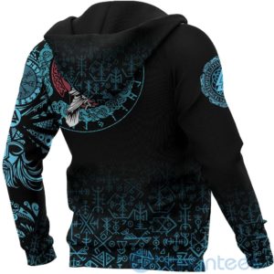 Custom Viking Raven Celtic Cyan Tattoo All Over Printed 3D Hoodie Product Photo