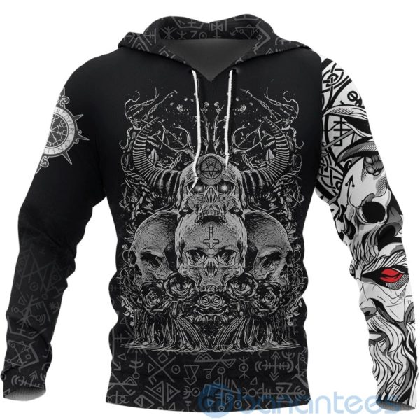 Custom Viking Skull Hornor All Over Printed 3D Hoodie Product Photo