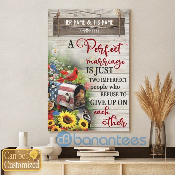 Customized A Perfect Marriage Is Just Two Imperfect People Wall Art Canvas Product Photo