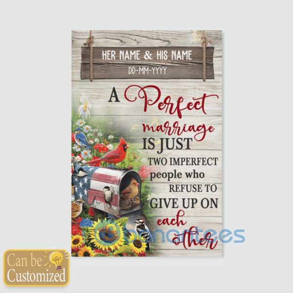 Customized A Perfect Marriage Is Just Two Imperfect People Wall Art Canvas Product Photo