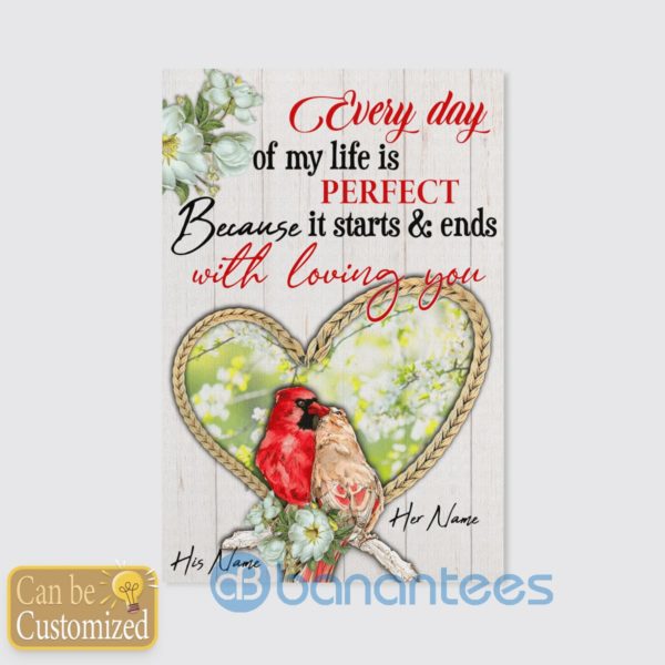 Customized Everyday Of My Life Is Perfect Couple Gift Wall Art Canvas Product Photo