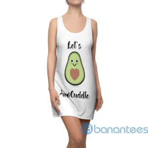 Cute Avocado Let Avocuddle White Racerback Dress For Women Product Photo