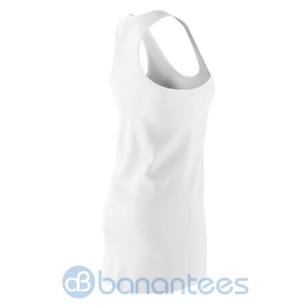 Cute Black Cat And Stars White Racerback Dress For Women Product Photo