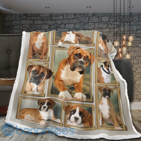 Cute Boxer Dog Sherpa Blanket Product Photo